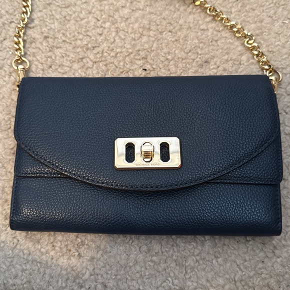 Michael Kors Crossbody Bag Size OS Color Blue Gold - Picture 3 of 13